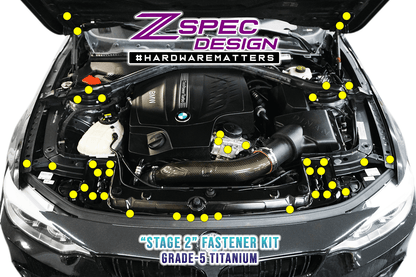 ZSPEC Stage-2 Dress Up Bolts® Fastener Kit for '14-19 BMW 435i F32 3.0T, Titanium - ZSD-200397-ZSD-200403-ZSD-200410-ZSD-200427-ZSD-200434-  DRIVEN - 1