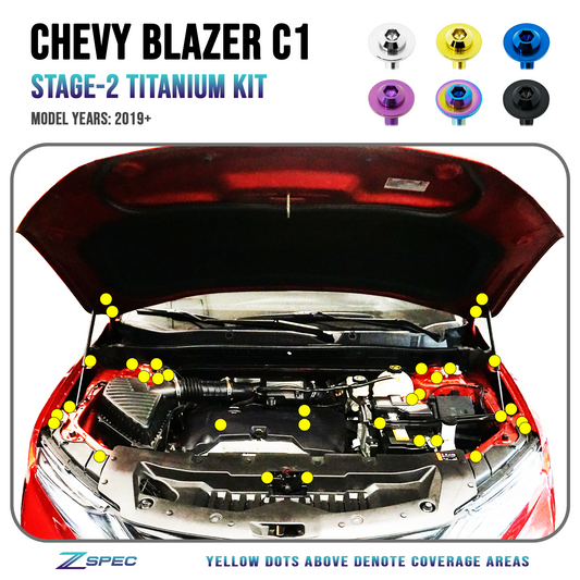 ZSPEC Stage-2 Dress Up Bolts® Fastener Kit for '19+ Chevy Blazer C1, Grade-5 Titanium - ZSD-574924-ZSD-574931-ZSD-574948-ZSD-574955-ZSD-574962-  DRIVEN - 1