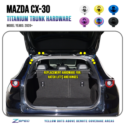 ZSPEC Trunk-Area Fastener Kit for the 2020+ Mazda CX-30, Titanium - ZSD-188268-ZSD-188275-ZSD-188282-ZSD-188299-ZSD-188305-  DRIVEN - 1