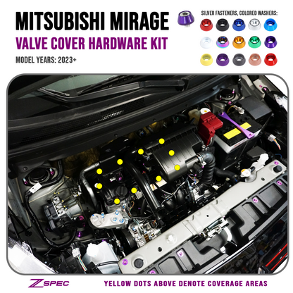 ZSPEC Valve Cover Dress Up Bolts® Fastener Kit for '23+ Mitsubishi Mirage, Stainless & Billet - ZSD-584824-ZSD-584831-ZSD-584848-ZSD-584855-ZSD-584862-  DRIVEN - 1