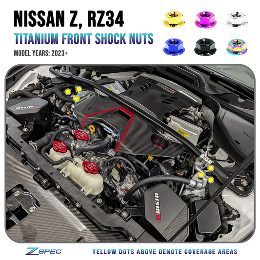 ZSPEC Shock Tower Nuts for '23+ Nissan Z RZ34, Titanium - ZSD-004100-ZSD-004117-ZSD-004124-ZSD-004131-ZSD-004148-  DRIVEN - 1