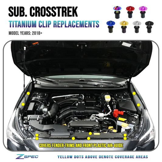 ZSPEC Titanium Plastic Clips Replacement Kit for Subaru CrossTrek '18-24 - ZSD-765162-ZSD-765179-ZSD-765186-ZSD-765193-ZSD-765209-  DRIVEN - 1
