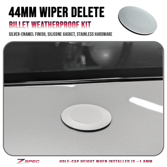 ZSPEC 44mm Rear Wiper Hole-Cover/Cap/Plug, Weatherproof, Billet, Silver Finish - ZSD-012884-  DRIVEN - 1