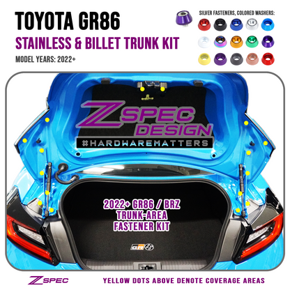 ZSPEC Stage-3 Dress Up Bolts® Fastener Kit for '22+ Toyota GR86 & Subaru BRZ, Stainless & Billet - ZSD-392665-ZSD-392672-ZSD-392689-ZSD-392696-ZSD-392702-  DRIVEN - 2