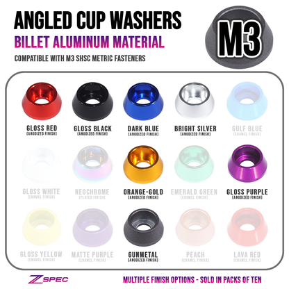 ZSPEC M3 Angled Cup Finish Washers for SHSC Socket-Cap Fasteners, 10-Pack - ZSD-767081-ZSD-767098-ZSD-767104-ZSD-767111-ZSD-767128-  DRIVEN - 1