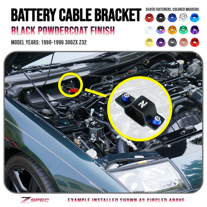 ZSPEC Battery Cable Bracket for '90-99 Nissan 300zx Z32, Black Powdercoat - ZSD-387128-ZSD-387135-ZSD-387142-ZSD-387159-ZSD-387166-  DRIVEN - 1