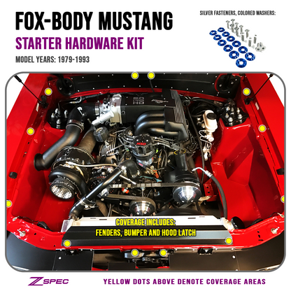 ZSPEC Fenders/Bumper/Hood Latch Kit, Mustang Fox-Body, Stainless & Billet - ZSD-564482-  DRIVEN - 25