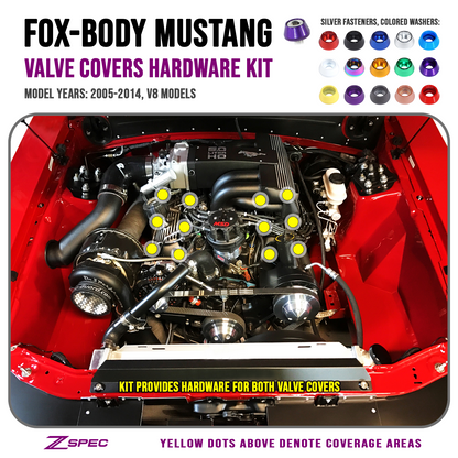 ZSPEC Valve Covers Fastener Kit for '87-93 Ford Mustang V8 Fox-Body, Stainless & Billet - ZSD-564208-  DRIVEN - 1