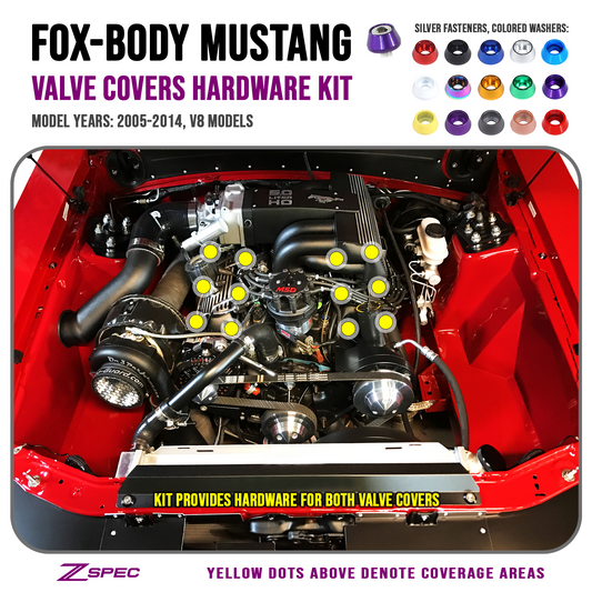 ZSPEC Valve Covers Fastener Kit for '87-93 Ford Mustang V8 Fox-Body, Stainless & Billet - ZSD-564208-  DRIVEN - 1
