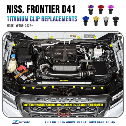 ZSPEC Plastic Clips Replacement Kit for D41 Nissan Frontier, Titanium GR5 - ZSD-385919-ZSD-385926-ZSD-385933-ZSD-385940-ZSD-385957-  DRIVEN - 1