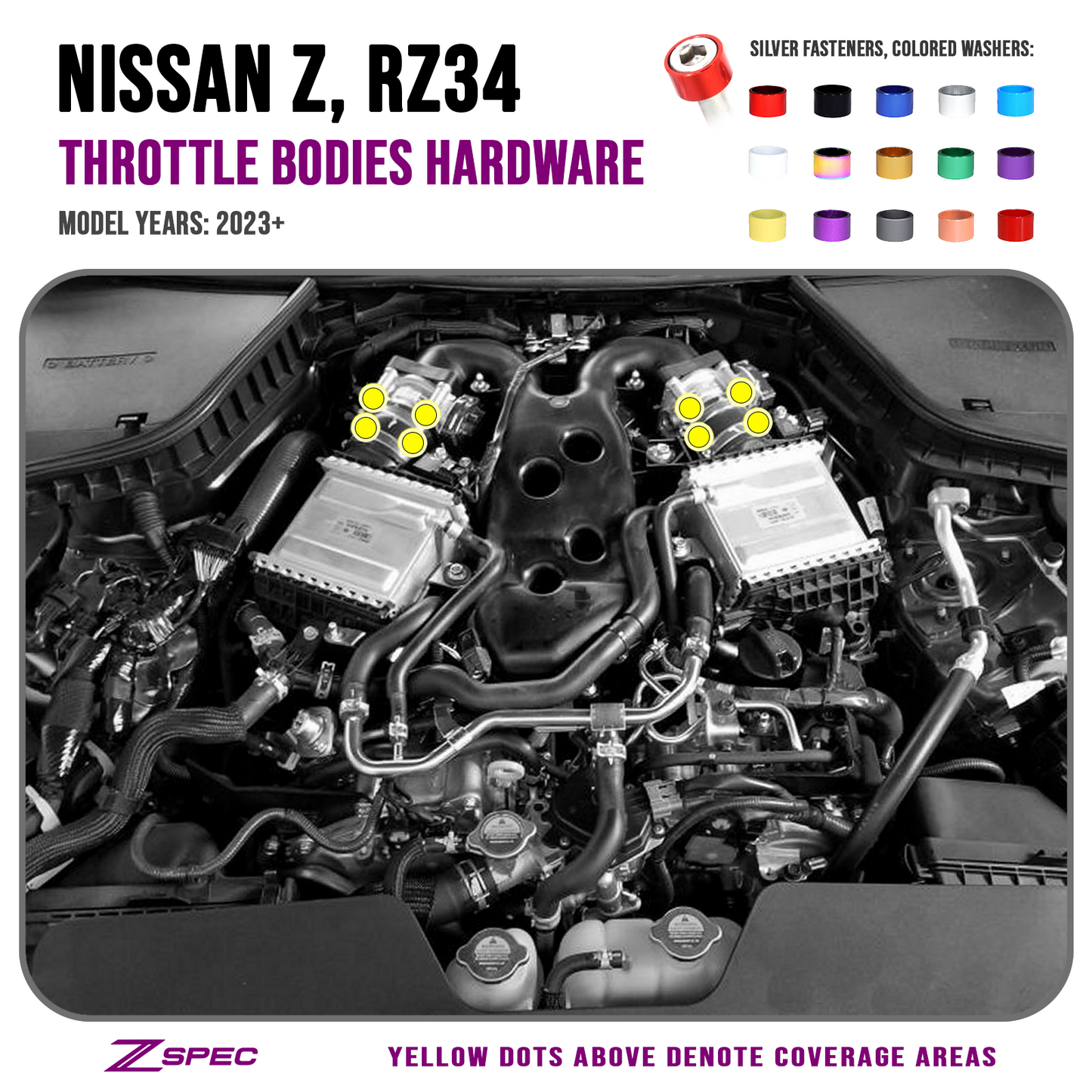 ZSPEC Throttle Bodies Fastener Kit for '23+ Nissan Z RZ34, Stainless & Billet - ZSD-759895-ZSD-759901-ZSD-759918-ZSD-759925-ZSD-759932-  DRIVEN - 1