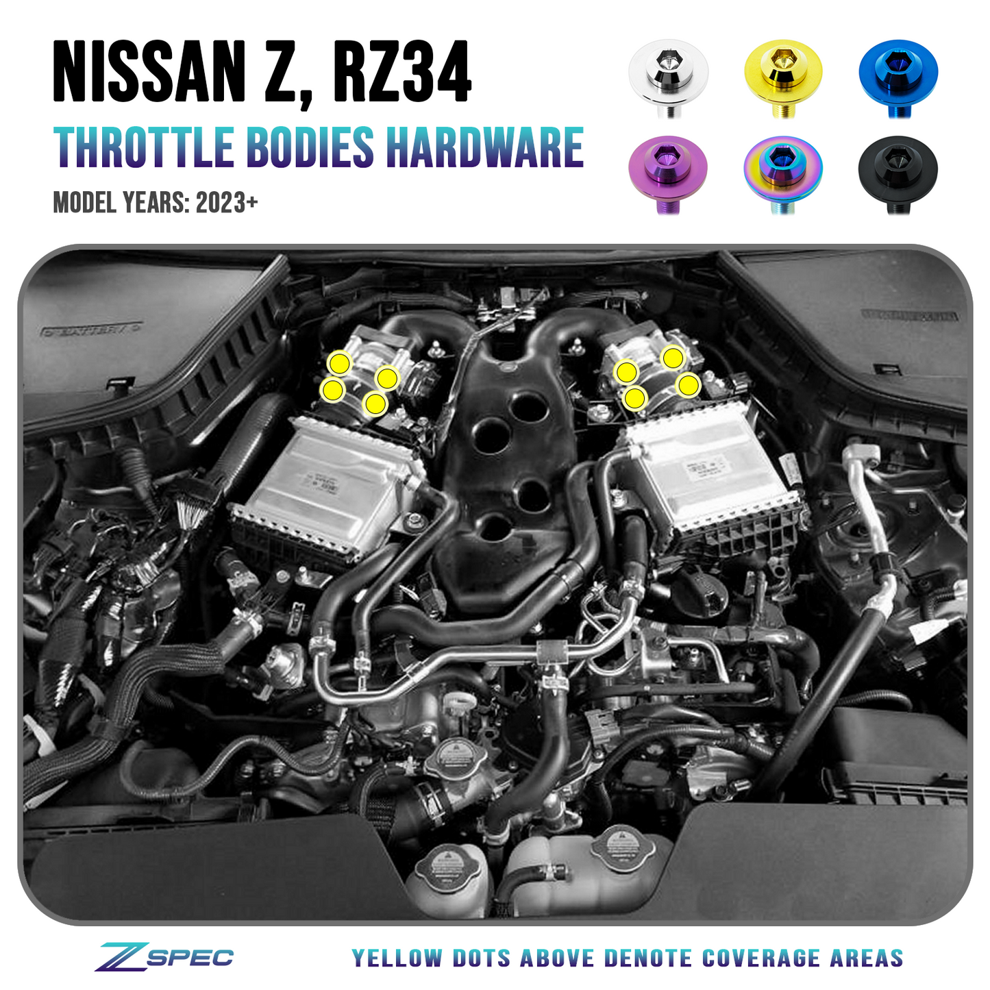 ZSPEC Throttle Bodies Fastener Kit for '23+ Nissan Z RZ34, Grade-5 Titanium - ZSD-759598-ZSD-759604-ZSD-759611-ZSD-759628-ZSD-759635-  DRIVEN - 1