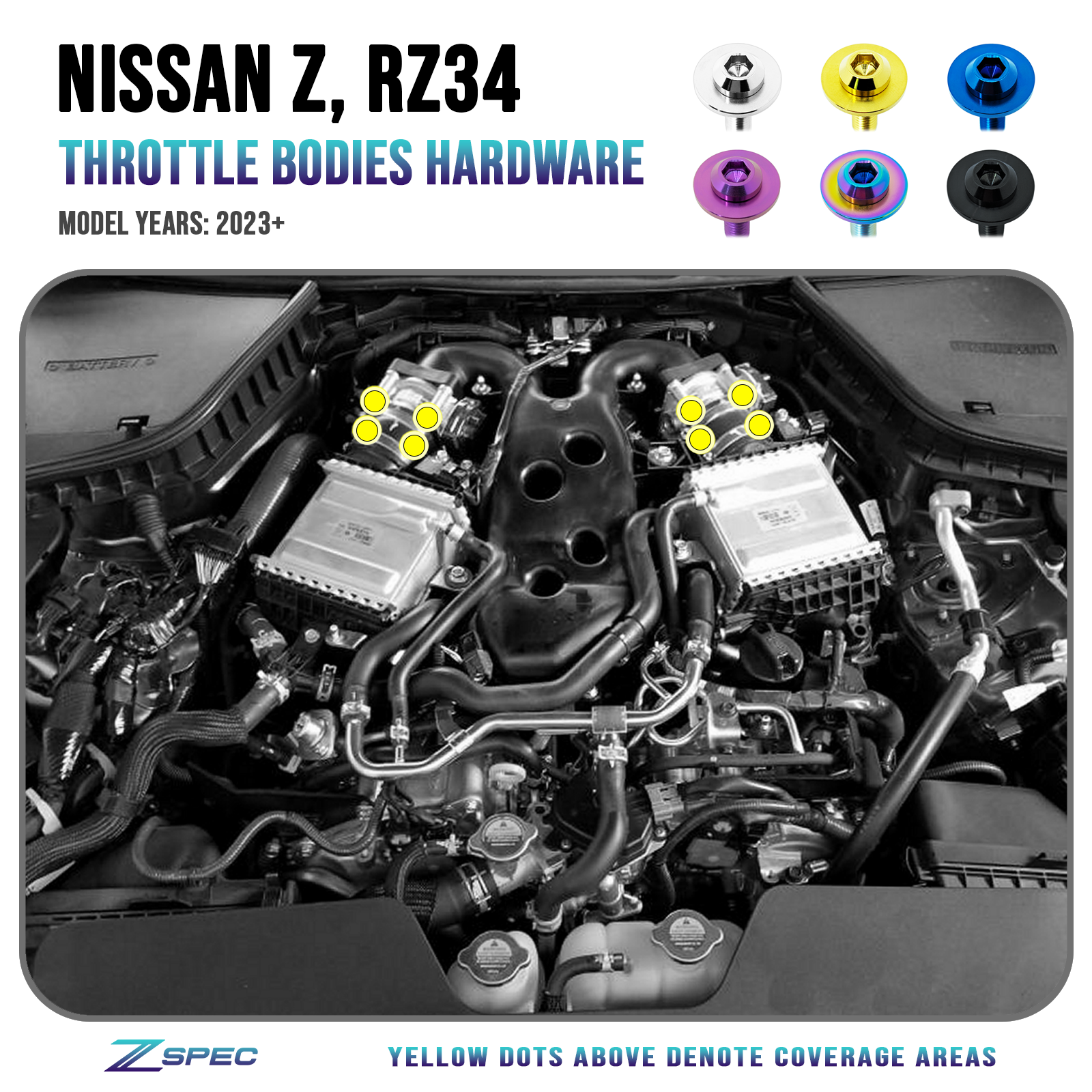 ZSPEC Throttle Bodies Fastener Kit for '23+ Nissan Z RZ34, Grade-5 Titanium - ZSD-759598-ZSD-759604-ZSD-759611-ZSD-759628-ZSD-759635-  DRIVEN - 1