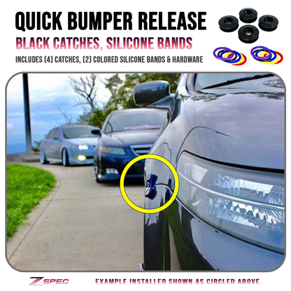ZSPEC Quick Release Bumper Fastener Kit w/BLACK Catches & Colored Bands - ZSD-194788-ZSD-194795-ZSD-194801-ZSD-194818-ZSD-194825-  DRIVEN - 1