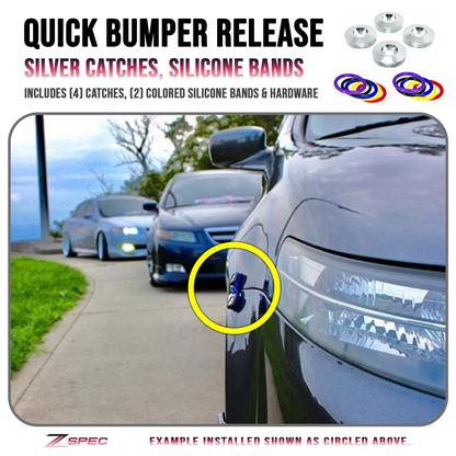 ZSPEC Quick Release Bumper Fastener Kit w/SILVER Catches & Colored Bands - ZSD-380525-ZSD-380532-ZSD-380549-ZSD-380556-ZSD-380563-  DRIVEN - 1