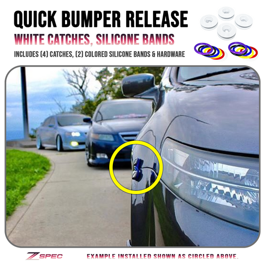 ZSPEC Quick Release Bumper Fastener Kit w/WHITE Catches & Colored Bands - ZSD-202476-ZSD-202483-ZSD-202490-ZSD-202506-ZSD-202513-  DRIVEN - 1