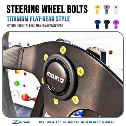 ZSPEC FHSC M5x16mm Steering Wheel Bolts, Titanium Grade-5, Six Bolts - ZSD-199486-ZSD-199493-ZSD-199509-ZSD-199516-ZSD-199523-  DRIVEN - 1