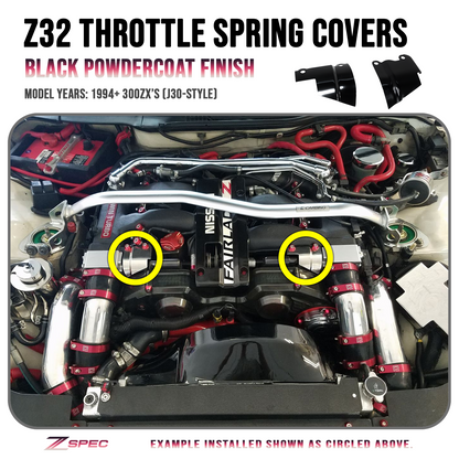 ZSPEC Black Throttle Spring Covers for '94-96 300zx Z32 Plenums, Powdercoated Stainless - ZSD-372834-ZSD-372841-ZSD-372858-ZSD-372865-ZSD-372872-  DRIVEN - 1