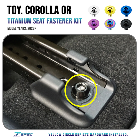ZSPEC Seat-Rails Dress Up Fastener Kit for the GR Corolla, Front-Bolts, Titanium - ZSD-576904-ZSD-576911-ZSD-576928-ZSD-576935-ZSD-576942-  DRIVEN - 1