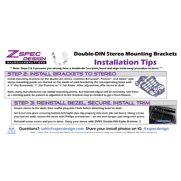 ZSPEC LHD Double-Din Radio Bezel w/Brackets for '90-99 Nissan Z32 300zx - ZSD-376078-  DRIVEN - 3
