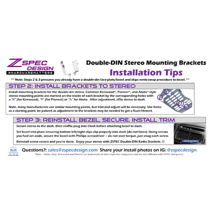 ZSPEC LHD Double-Din Radio Bezel w/Brackets for '90-99 Nissan Z32 300zx - ZSD-376078-  DRIVEN - 3