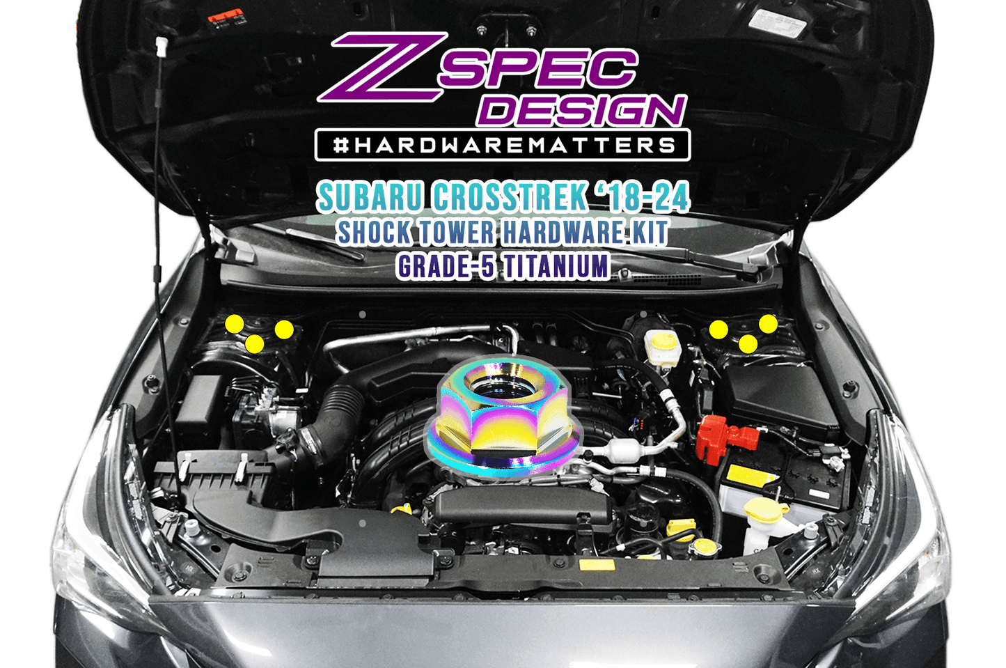 ZSPEC Front Struts Fastener Kit for '18-24 Subaru CrossTrek, Titanium Grade-5, Six Nuts - ZSD-765674-ZSD-765681-ZSD-765698-ZSD-765704-ZSD-765711-  DRIVEN - 1