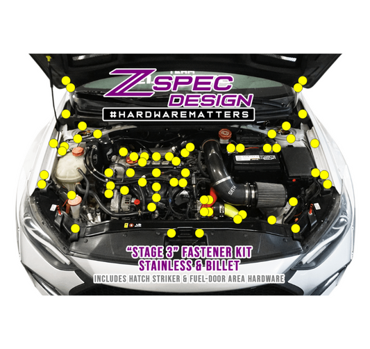 ZSPEC Stage-3 Dress Up Bolts® Fastener Kit for '17-18 Hyundai Elantra, Stainless & Billet - ZSD-565229-ZSD-565236-ZSD-565243-ZSD-565250-ZSD-565267-  DRIVEN - 1