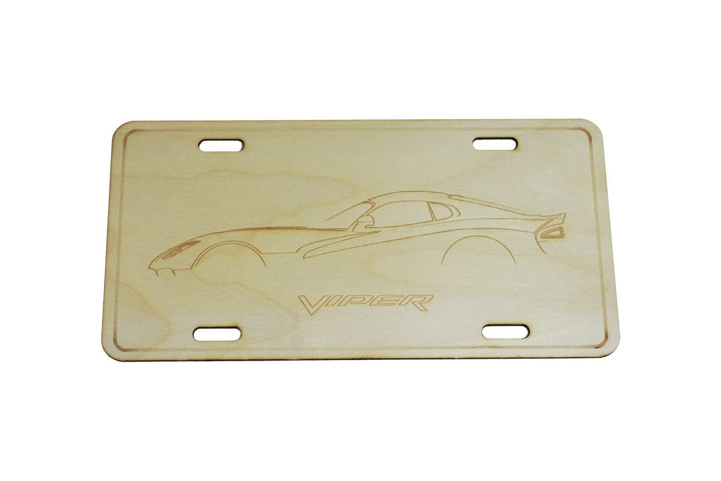 ZSPEC Dodge Viper SRT Silhouette License Plate, Birch, Ornamental - ZSD-188596-  DRIVEN - 1