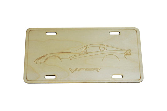 ZSPEC Dodge Viper SRT Silhouette License Plate, Birch, Ornamental - ZSD-188596-  DRIVEN - 1