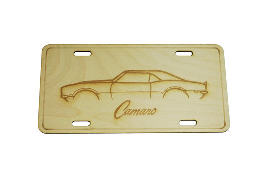 ZSPEC Classic Chevy Camaro SS Silhouette License Plate, Birch, Ornamental - ZSD-188602-  DRIVEN - 1