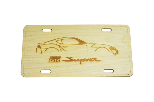 ZSPEC Toyota Supra Silhouette License Plate, Birch, Ornamental - ZSD-188640-  DRIVEN - 1