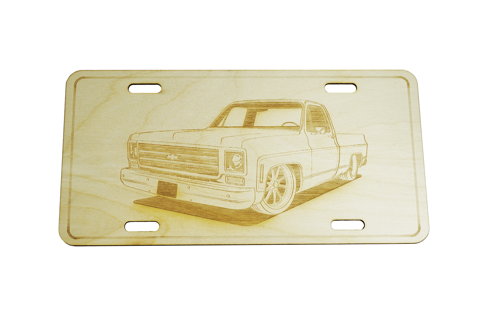 ZSPEC Chevy C10 Pickup Truck License Plate, Birch, Ornament for Office, Garage or Man-Cave - ZSD-766367-  DRIVEN - 1
