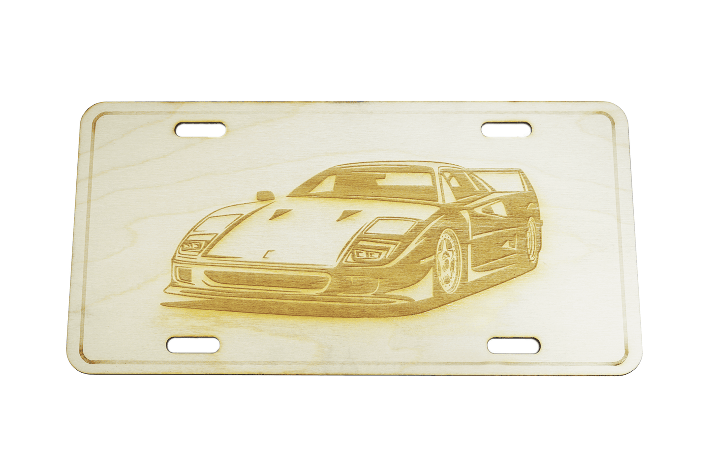 ZSPEC Ferrari F40 Sports Car License Plate, Birch, Ornament for Office, Garage or Man-Cave - ZSD-766305-  DRIVEN - 1