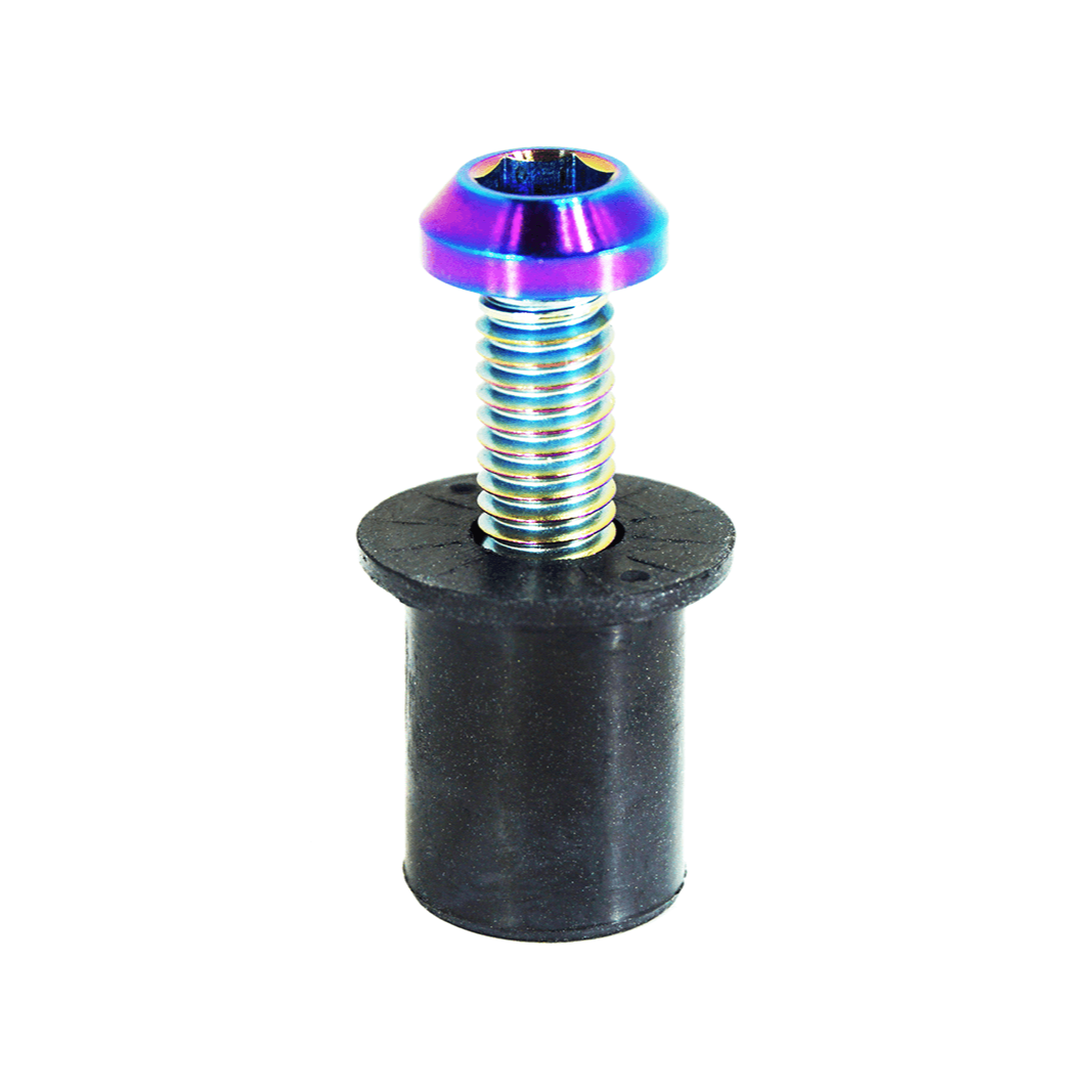 ZSPEC Body Kit Fastener, Titanium Angled-Head Style M6x25mm w/ WELL Nut, per Each - ZSD-384516-ZSD-384523-ZSD-384530-ZSD-384547-ZSD-384554-  DRIVEN - 1