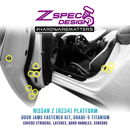 ZSPEC Dress Up Bolts® Fastener Kit, Door Jams Area for 2023+ Nissan Z RZ34, Titanium - ZSD-200939-ZSD-200946-ZSD-200953-ZSD-200960-ZSD-200977-  DRIVEN - 1