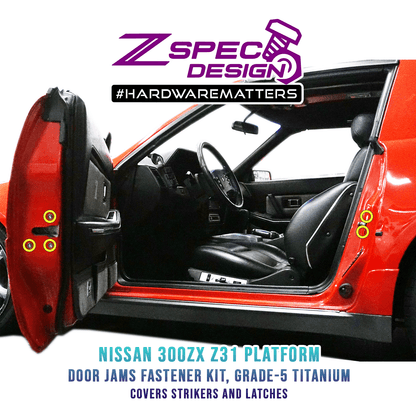 ZSPEC Dress Up Bolts® Fastener Kit, Door Jams Area for Nissan 300zx Z31, Titanium - ZSD-201110-ZSD-201127-ZSD-201134-ZSD-201141-ZSD-201158-  DRIVEN - 1