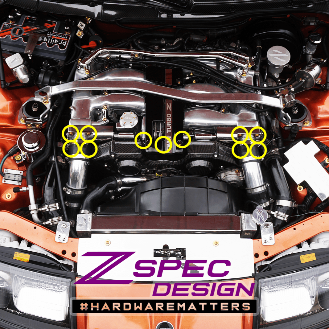 ZSPEC Throttle Bodies & Linkage Fasteners for '90-96 Nissan Z32 300zx, Grade-5 Titanium - ZSD-562617-ZSD-562624-ZSD-562631-ZSD-562648-ZSD-562655-  DRIVEN - 3