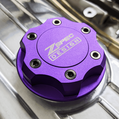 ZSPEC Billet Oil Filler Cap for Nissan/Infiniti/Datsun, Purple Cap w/ Titanium Accents - ZSD-386961-ZSD-386978-ZSD-386985-ZSD-386992-ZSD-387005-  DRIVEN - 4