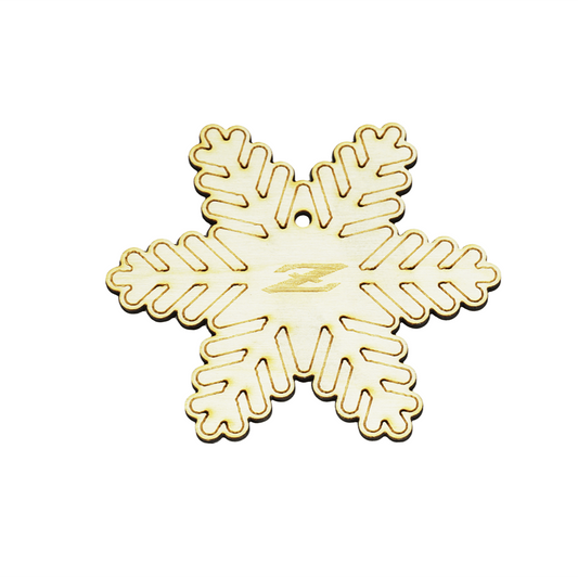 ZSPEC Laser-Engraved Wood Ornament, Datsun S30 240/260/280Z Snowflake, 3.75" - ZSD-006265-  DRIVEN - 1