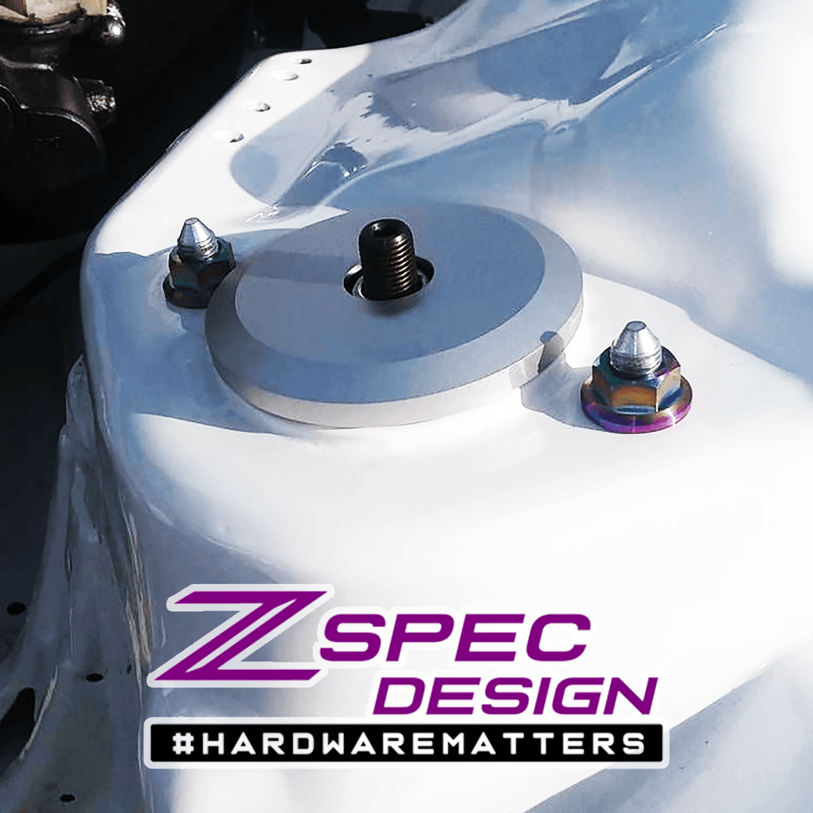 ZSPEC Shock Tower Flare Nuts for '90-96 Nissan Z32 300zx, Grade-5 Titanium - ZSD-564352-ZSD-564369-ZSD-564376-ZSD-564383-ZSD-564390-  DRIVEN - 3