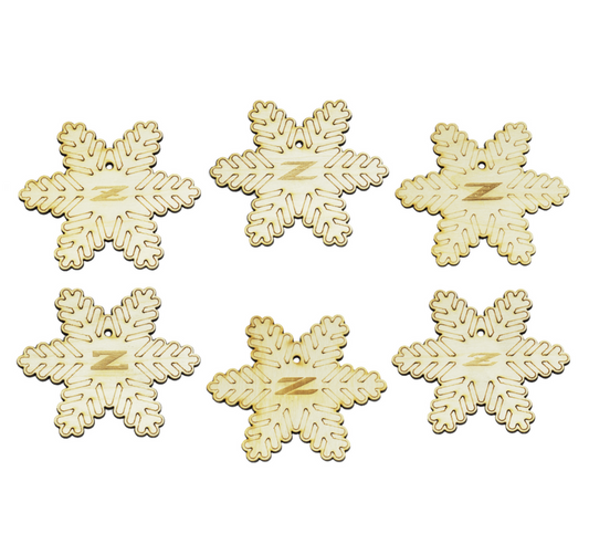 ZSPEC Laser-Engraved Wood Ornaments, Set of Six Nissan Z-Snowflakes, 3.75" - ZSD-006227-  DRIVEN - 1