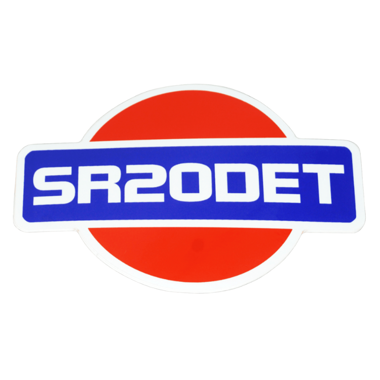 White Vinyl Nissan SR20DET Sticker Decal, 4" x 2.8" - ZSD-388941-  DRIVEN - 1