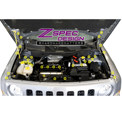 ZSPEC Stage-2 Dress Up Bolts® Fastener Kit for Jeep Patriot & Compass, Stainless & Billet - ZSD-763397-ZSD-763403-ZSD-763410-ZSD-763427-ZSD-763434-  DRIVEN - 3