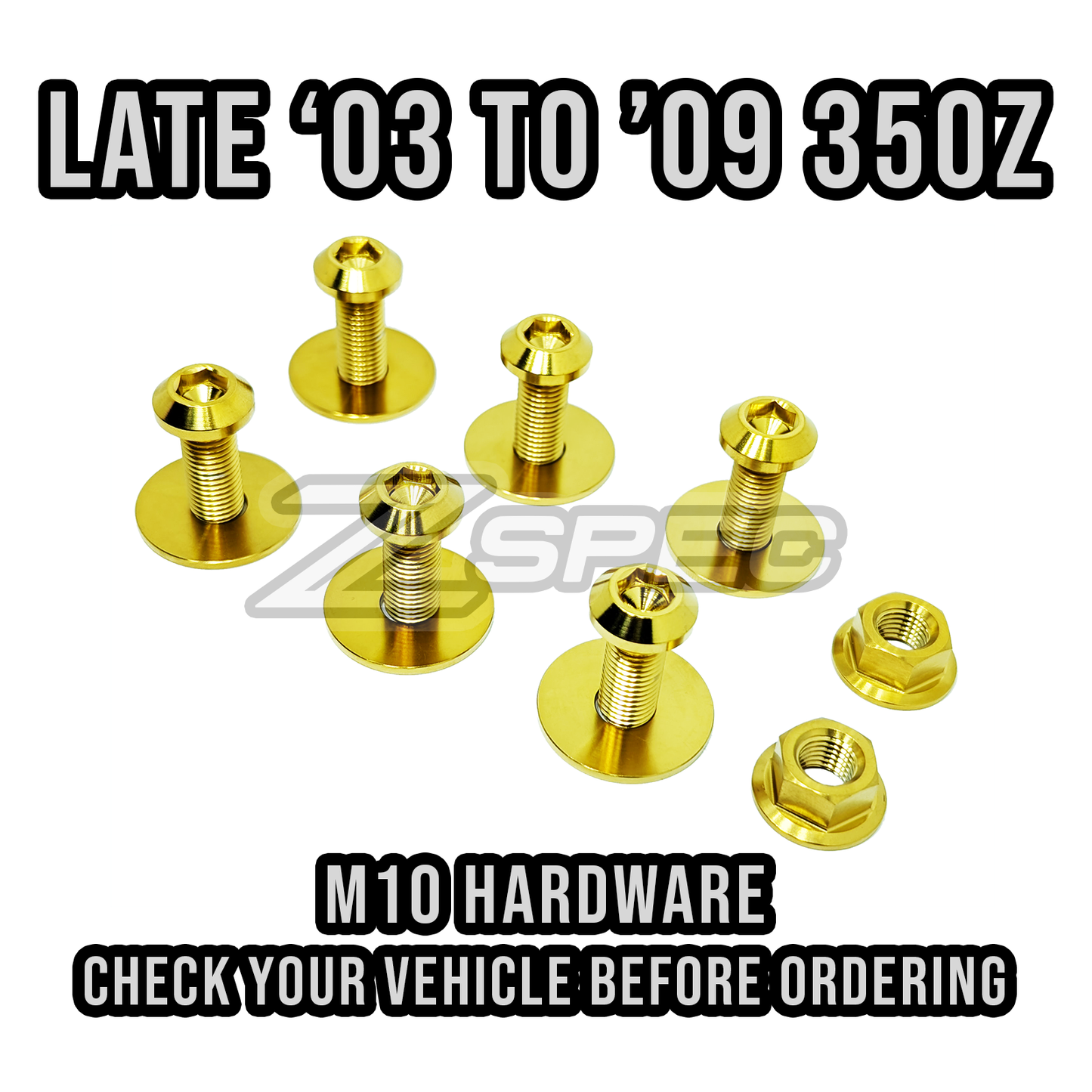 ZSPEC Strut Brace Fastener Kit for Late '03-09 Nissan 350z, M10-1.25 Titanium - ZSD-005435-ZSD-005442-ZSD-005459-ZSD-005466-ZSD-005473-  DRIVEN - 1