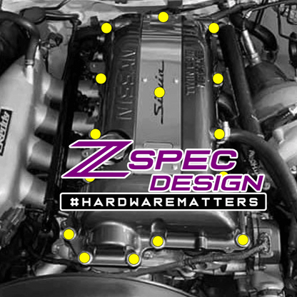 ZSPEC SR20DET (VTC "Black Top") Valve Cover Hardware Kit, Grade-5 Titanium - ZSD-581755-ZSD-581762-ZSD-581779-ZSD-581786-ZSD-581793-  DRIVEN - 1