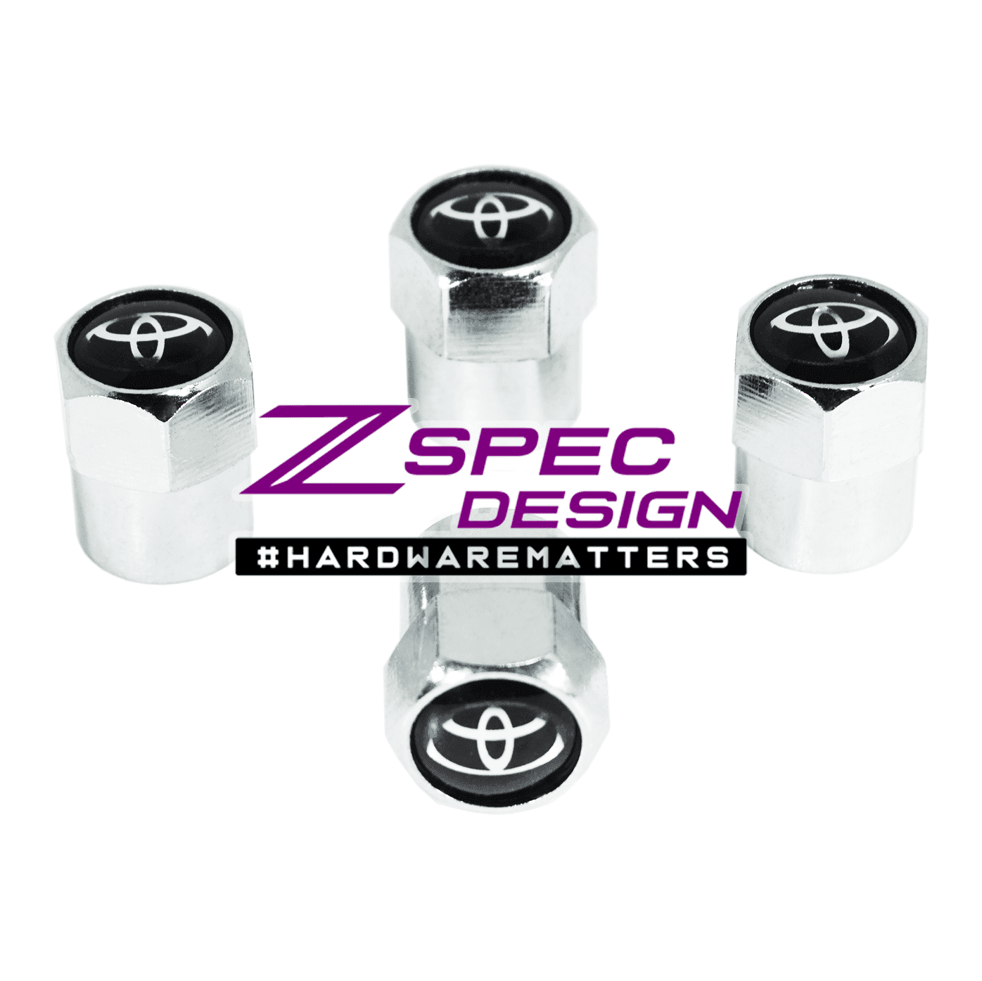 Chrome Valve Stem Tire Caps, Style: TOYOTA - ZSD-374104-  DRIVEN - 1