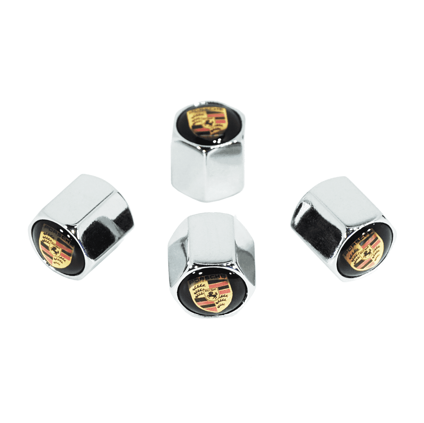 Chrome Valve Stem Tire Caps, Style: Porsche - ZSD-009204-  DRIVEN - 1