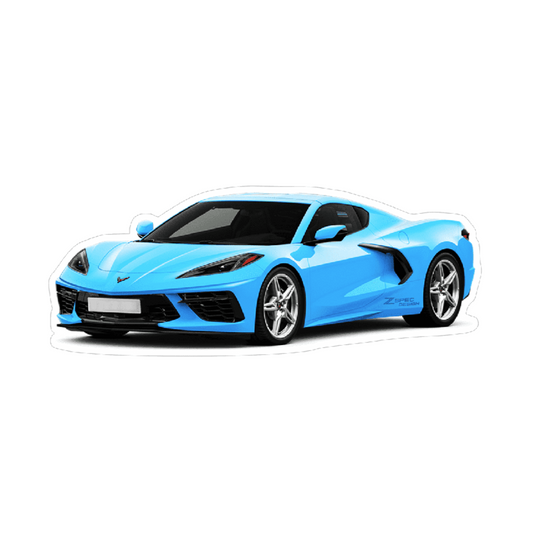 Chevrolet Corvette C8 Sports Car Vinyl Decal / Sticker, Light Blue - ZSD-009563-  DRIVEN - 1