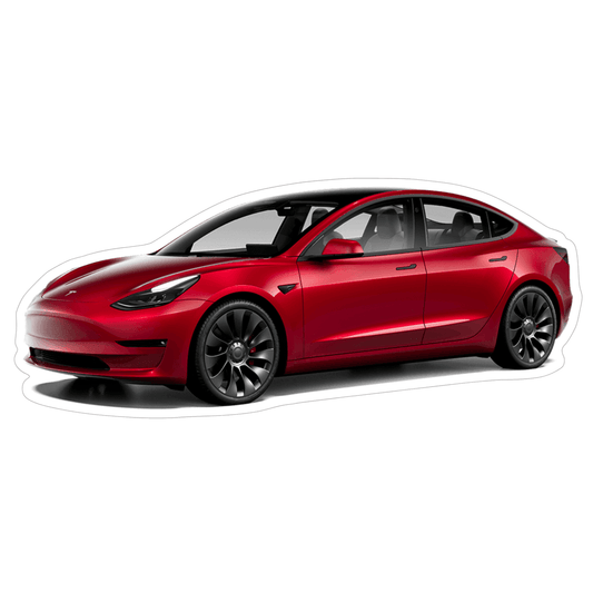 Tesla 3 Electric EV Sedan Vinyl Decal / Sticker - ZSD-010330-  DRIVEN - 1