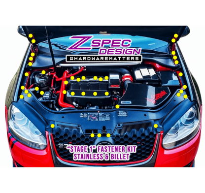 ZSPEC Stage-1 Dress Up Bolts® Fastener Kit for '05-10 VW Golf MK5, Stainless & Billet - ZSD-757914-ZSD-757921-ZSD-757938-ZSD-757945-ZSD-757952-  DRIVEN - 1